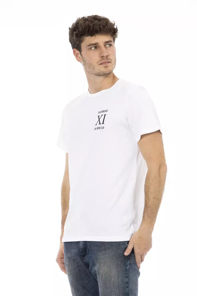 Vit bomulls-T-shirt för män