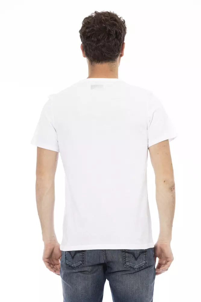 Vit bomulls-T-shirt för män