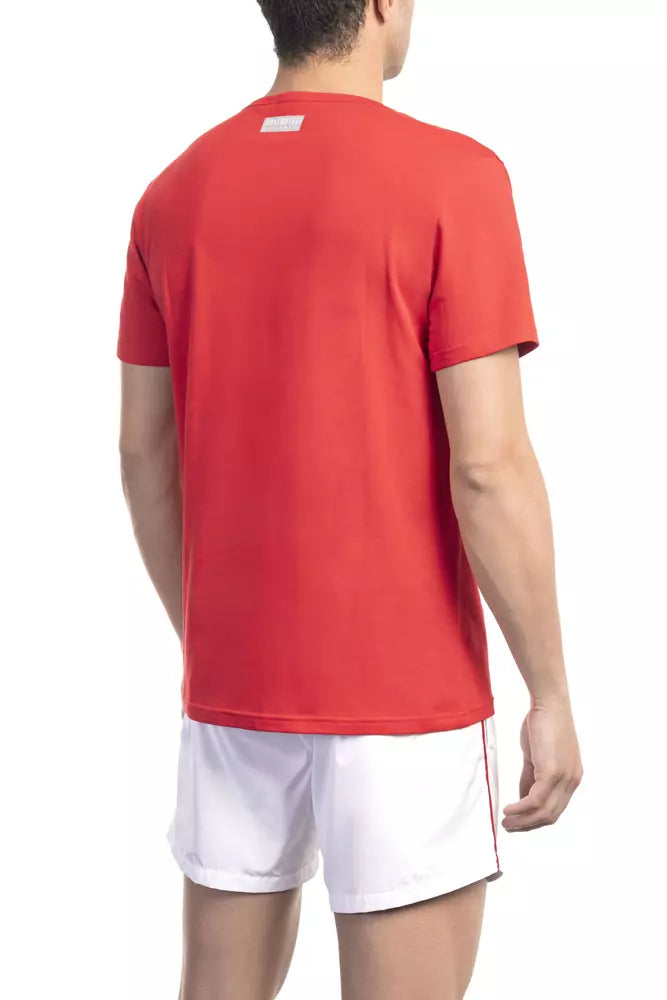 Bikkembergs röd bomulls-t-shirt för män