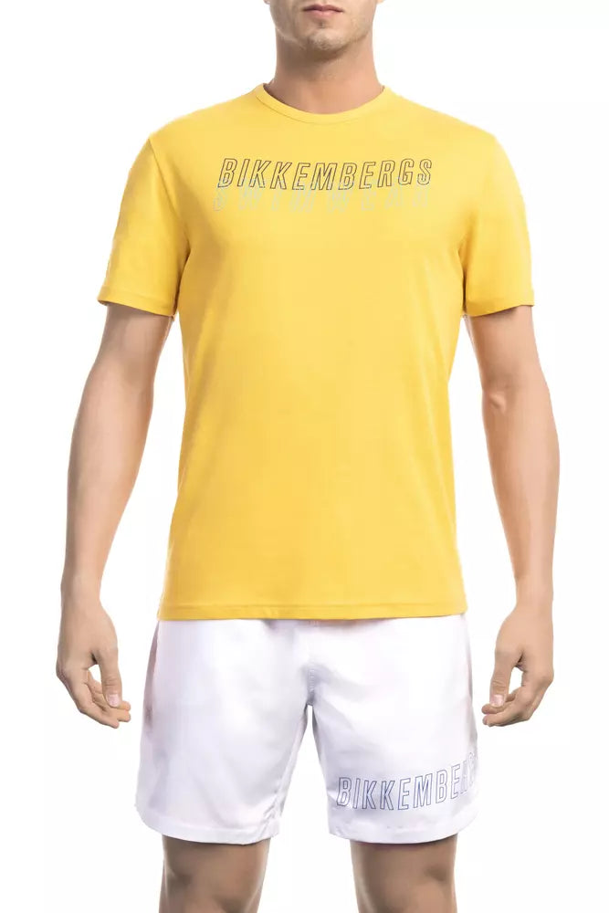 Bikkembergs gul bomulls-T-shirt för män