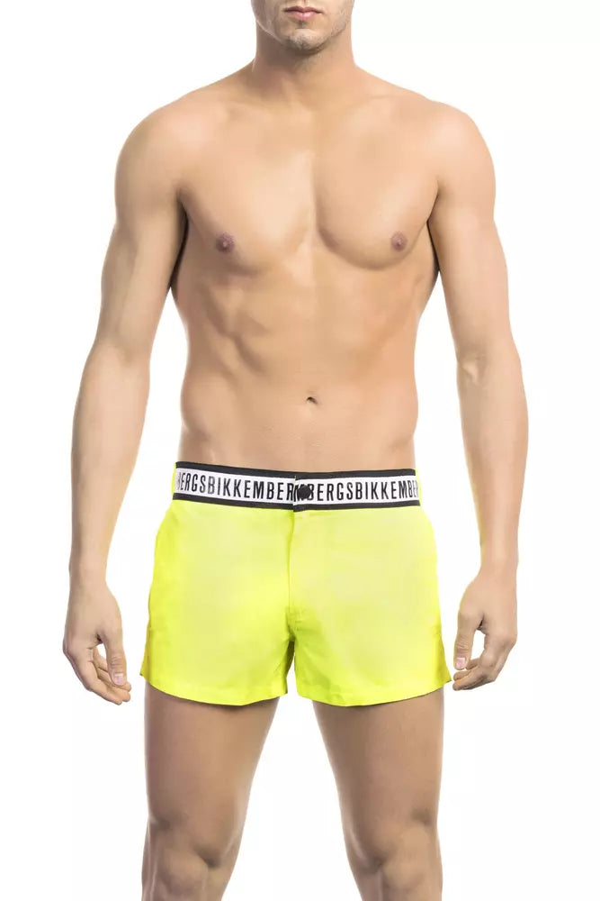 Gula polyamid herr badshorts
