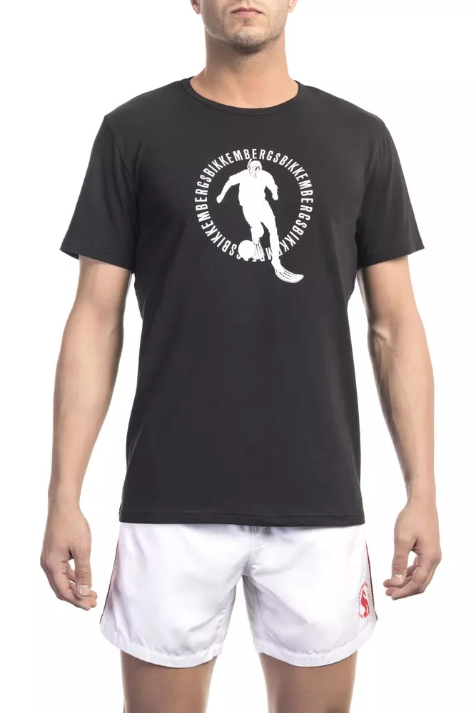 Bikkembergs svart bomulls-T-shirt för män