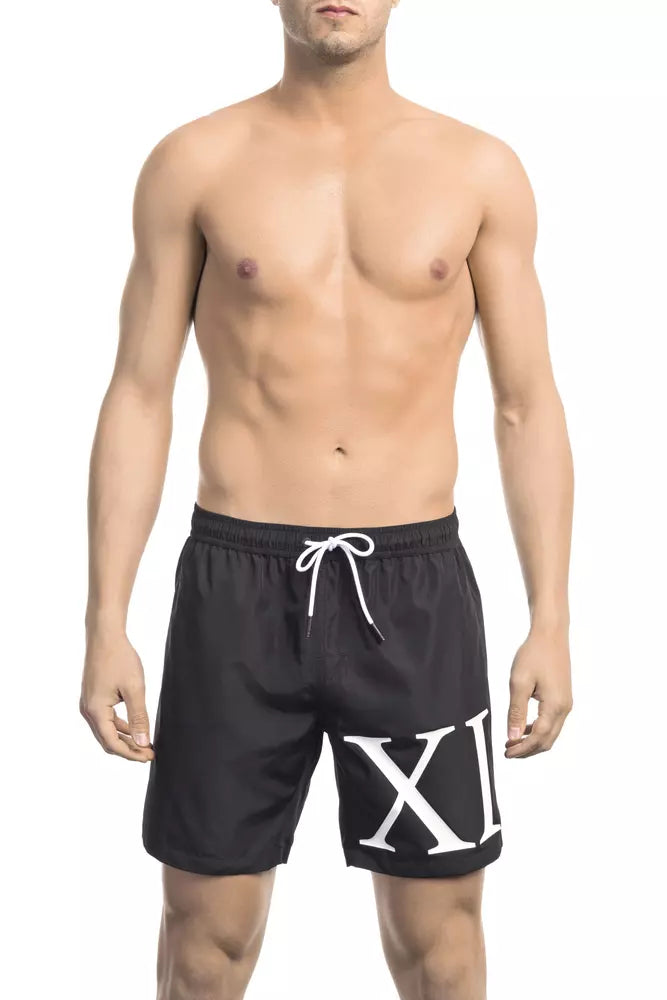 Svarta polyester herr badshorts