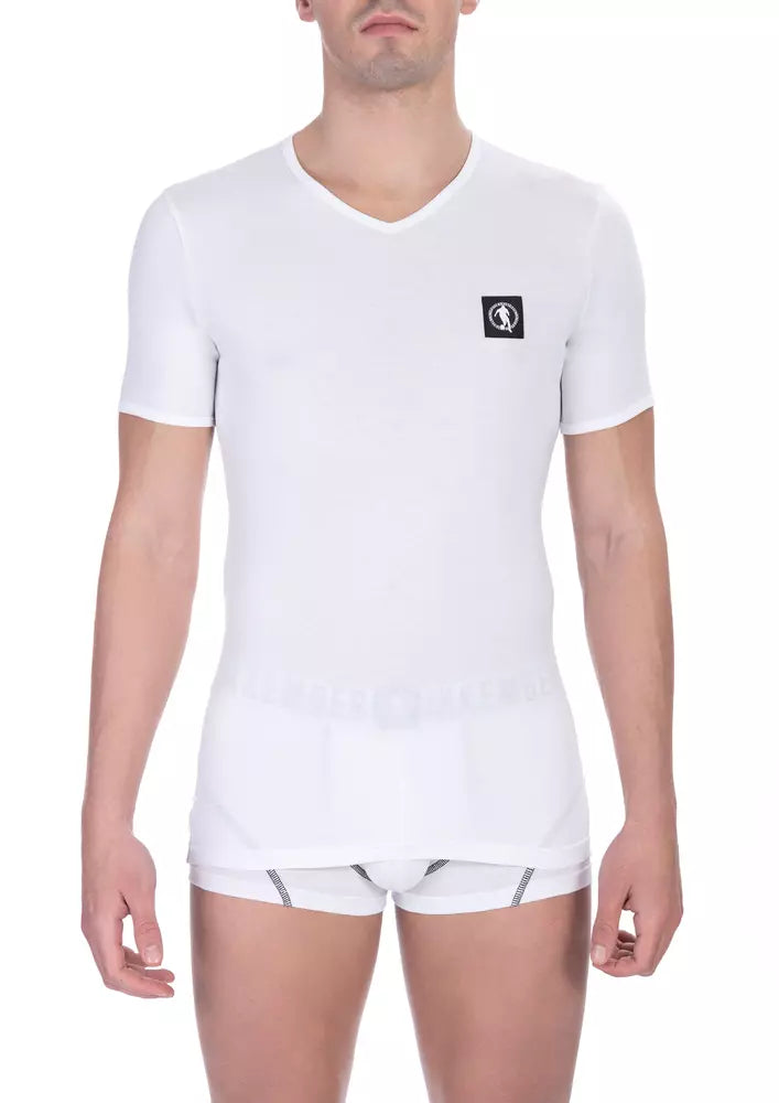 Bikkembergs vit bomulls-T-shirt för män