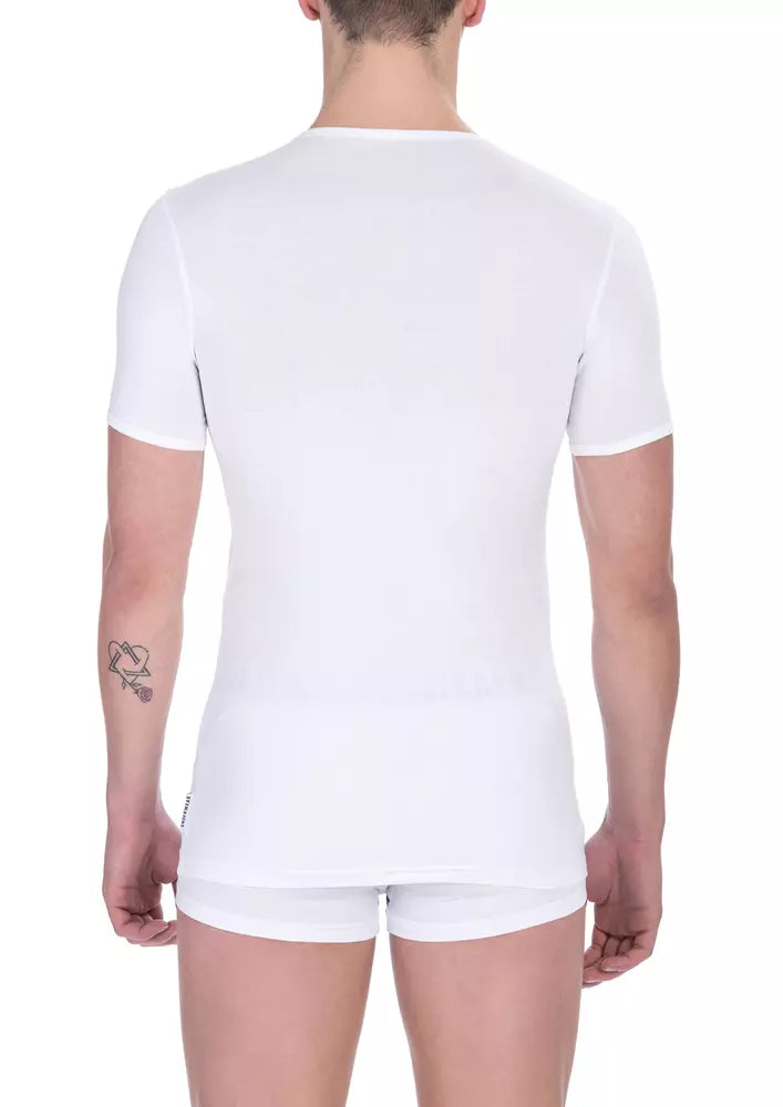Bikkembergs vit bomulls-T-shirt för män