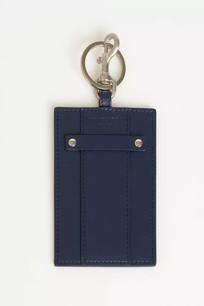 Trussardi Blue Leather Men's Badge Holder