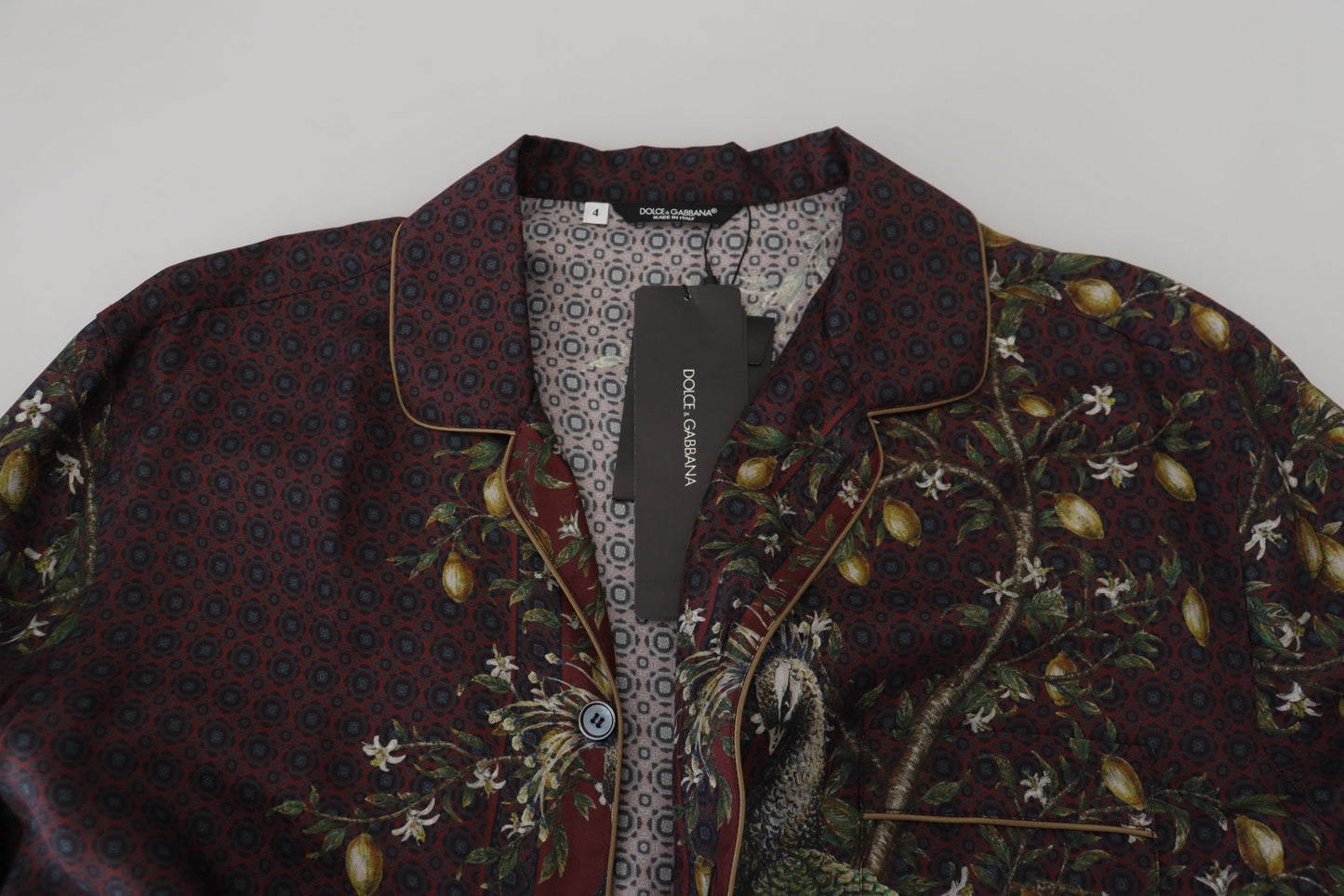 Dolce & Gabbana Bordeaux Struts Siden Satin Casual Herrskjorta