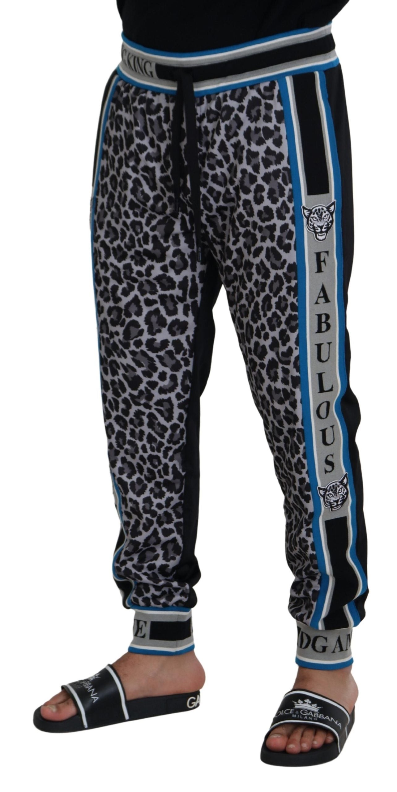 Dolce & Gabbana Flerfärgade DG King Leopardmönstrade Joggingbyxor