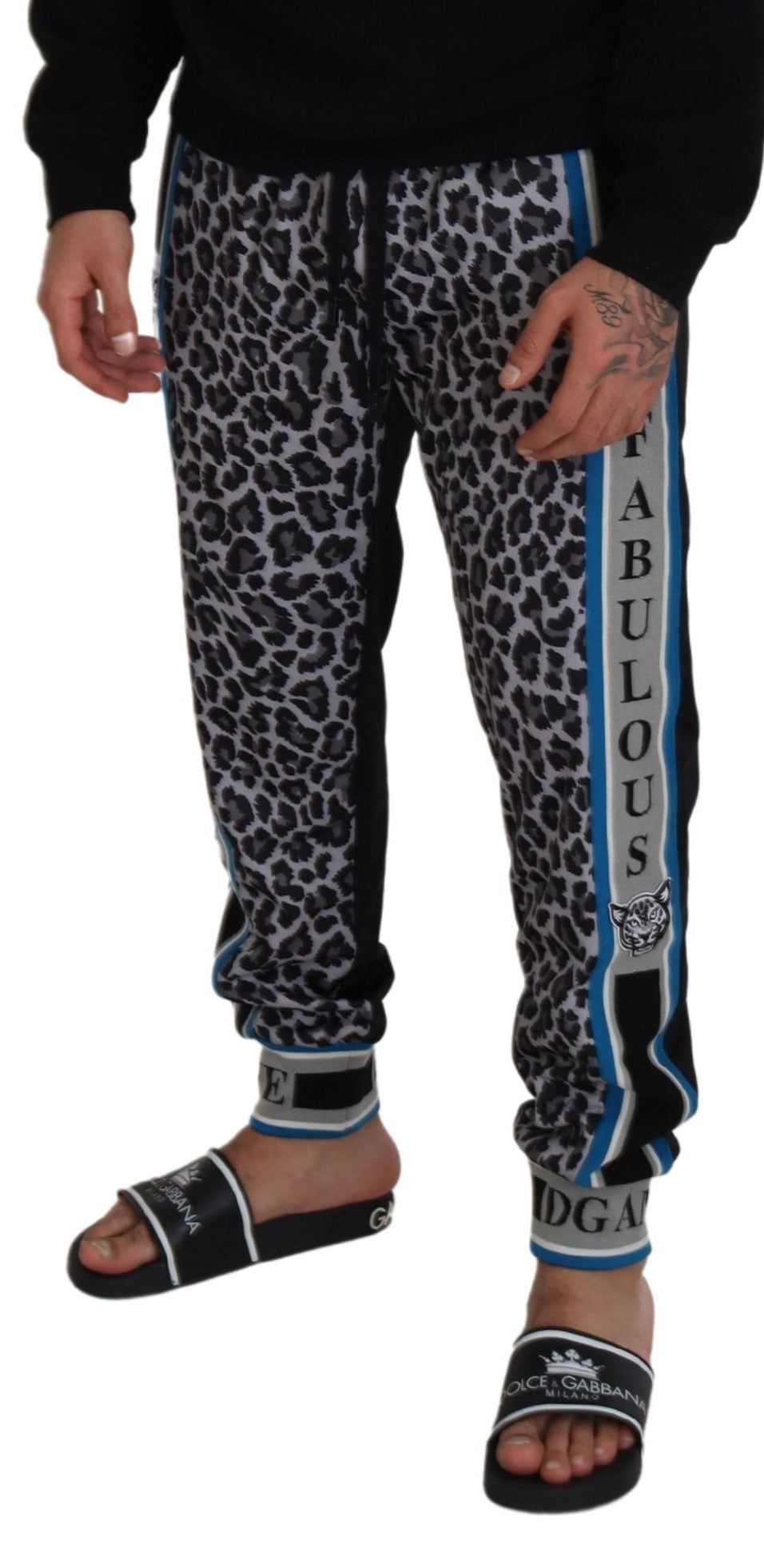 Dolce & Gabbana Flerfärgade DG King Leopardmönstrade Joggingbyxor