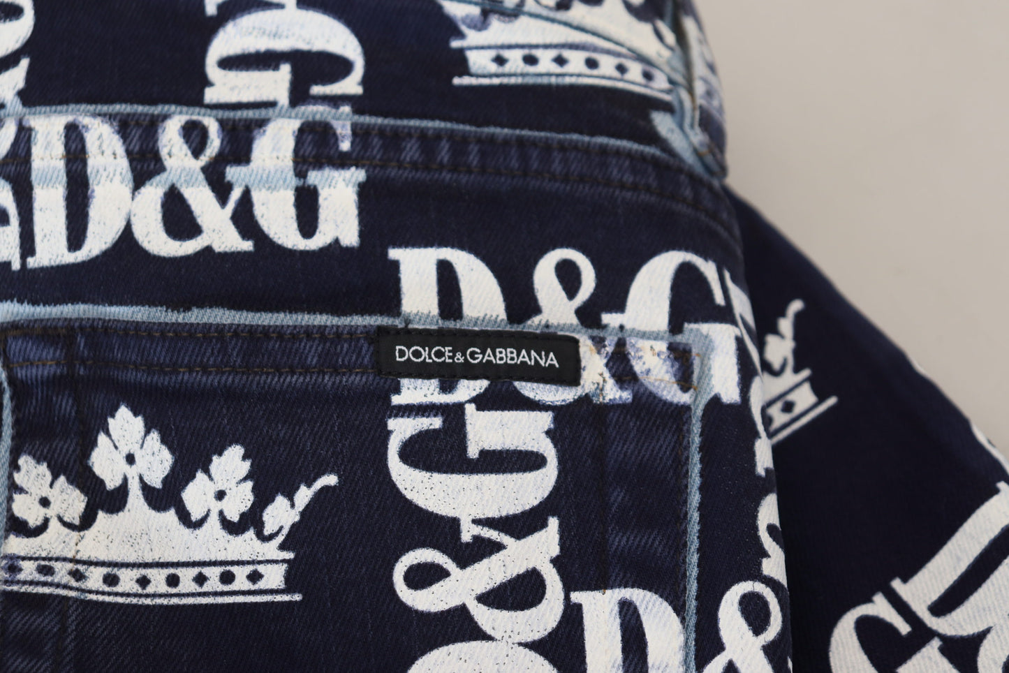 Dolce & Gabbana Blå Bomull DG Crown Skinny Denim Jeans