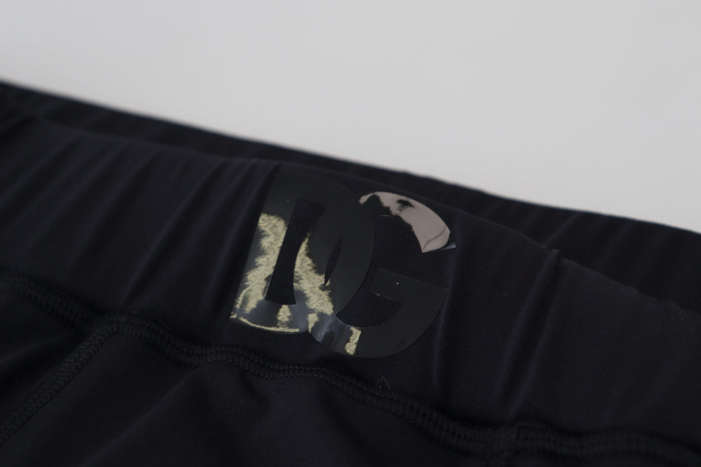Dolce & Gabbana Svarta Nylon Slim Fit Stretchbyxor