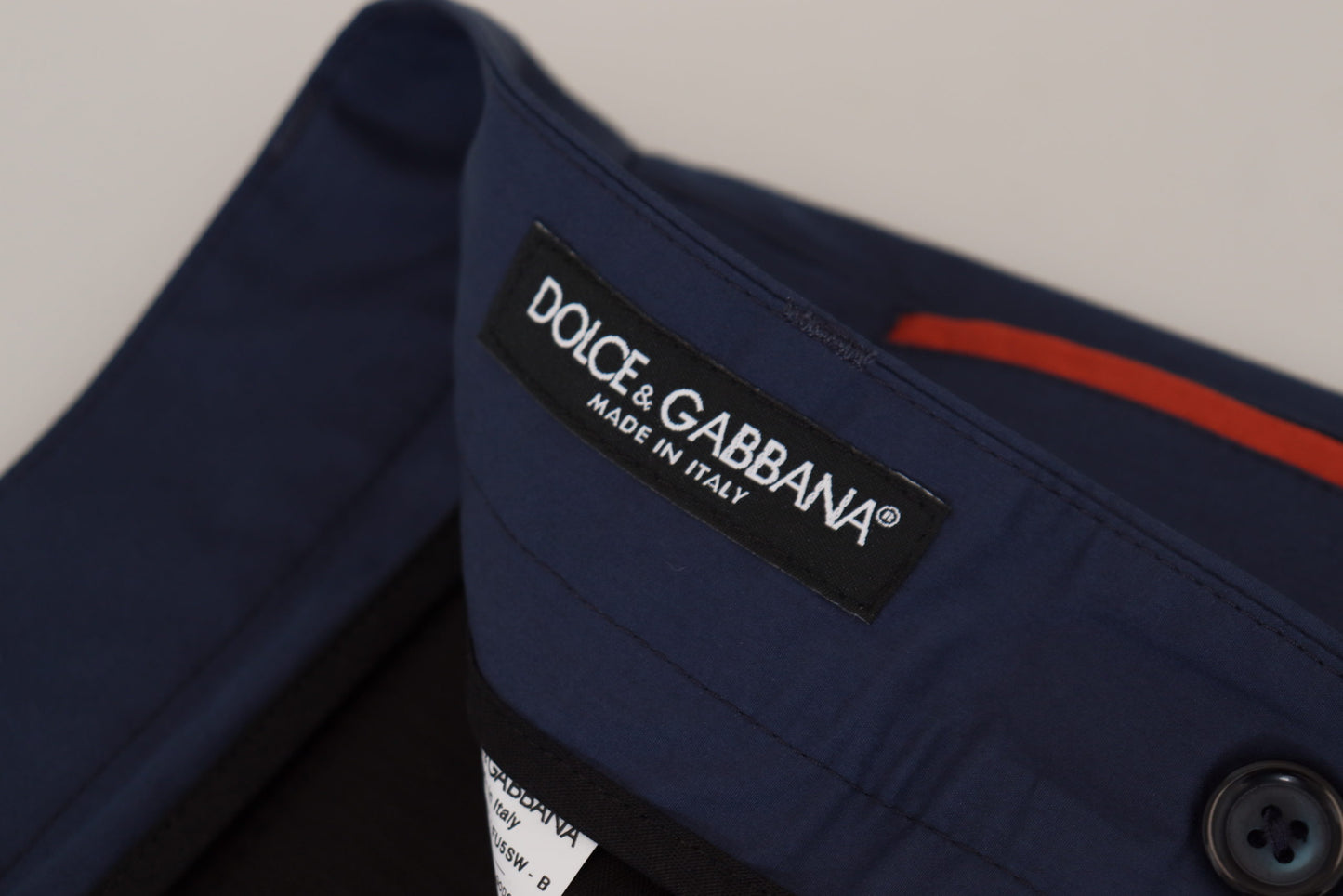 Dolce & Gabbana Blå Bomullschino Formella Byxor