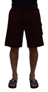 Dolce & Gabbana Maroon Bermuda Cargo Herreshorts