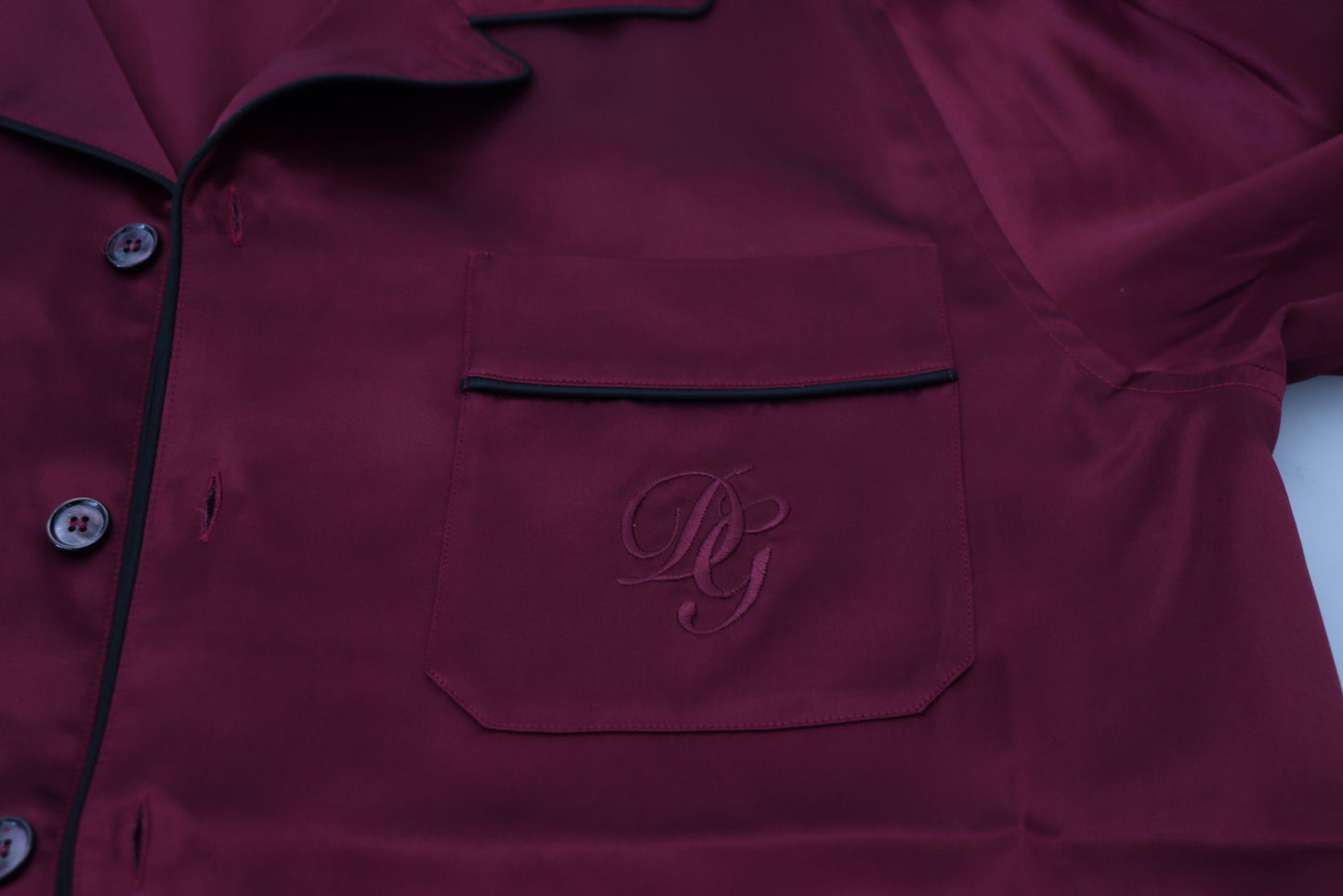 Dolce & Gabbana Röd Siden Lounge Topp Pyjamas Nattplagg