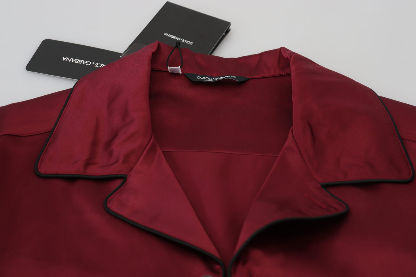 Dolce & Gabbana Röd Siden Lounge Topp Pyjamas Nattplagg