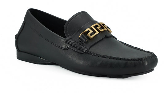 Versace Elegant svarte herreloafers i kalveskinn