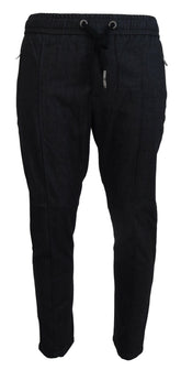 Dolce & Gabbana Grey Cotton Tapered Cotton Pants