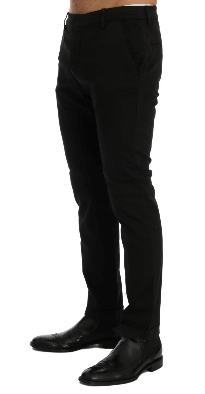 Costume National svarte slim fit bomullsstretchbukser