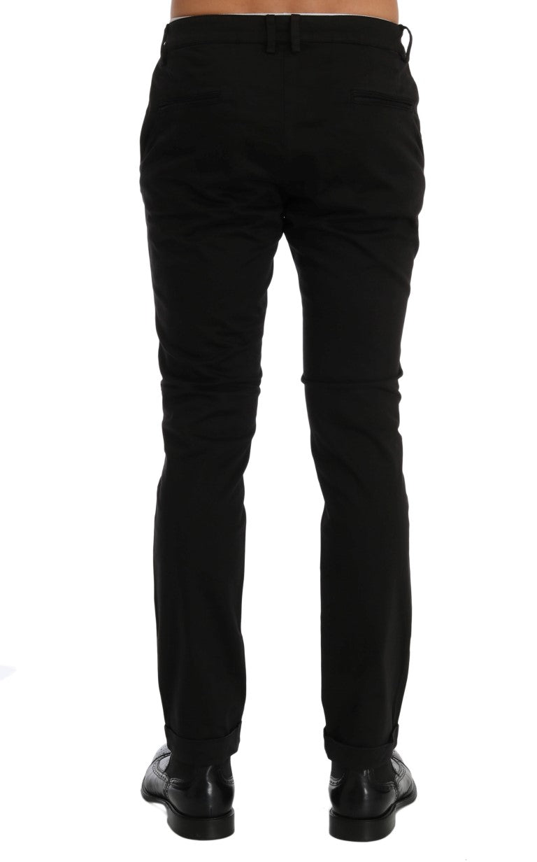 Costume National svarte slim fit bomullsstretchbukser