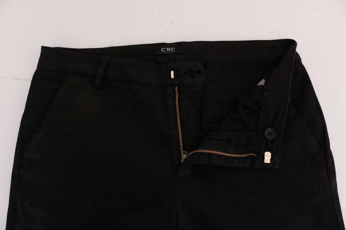 Costume National svarte slim fit bomullsstretchbukser
