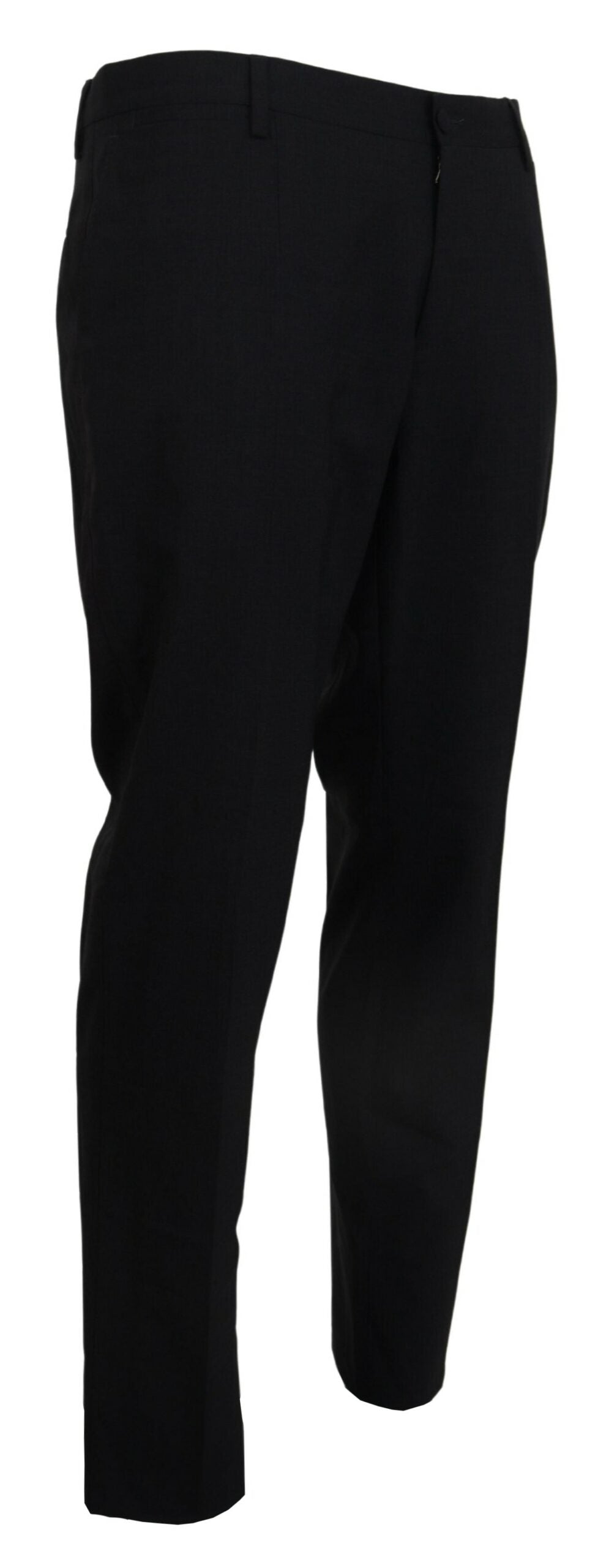 Dolce & Gabbana Grå Ull Stretchklänning Formell Slim Fit Byxa