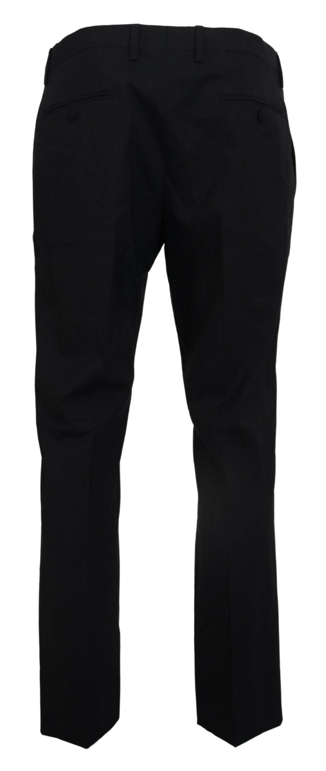 Dolce & Gabbana Grå Ull Stretchklänning Formell Slim Fit Byxa