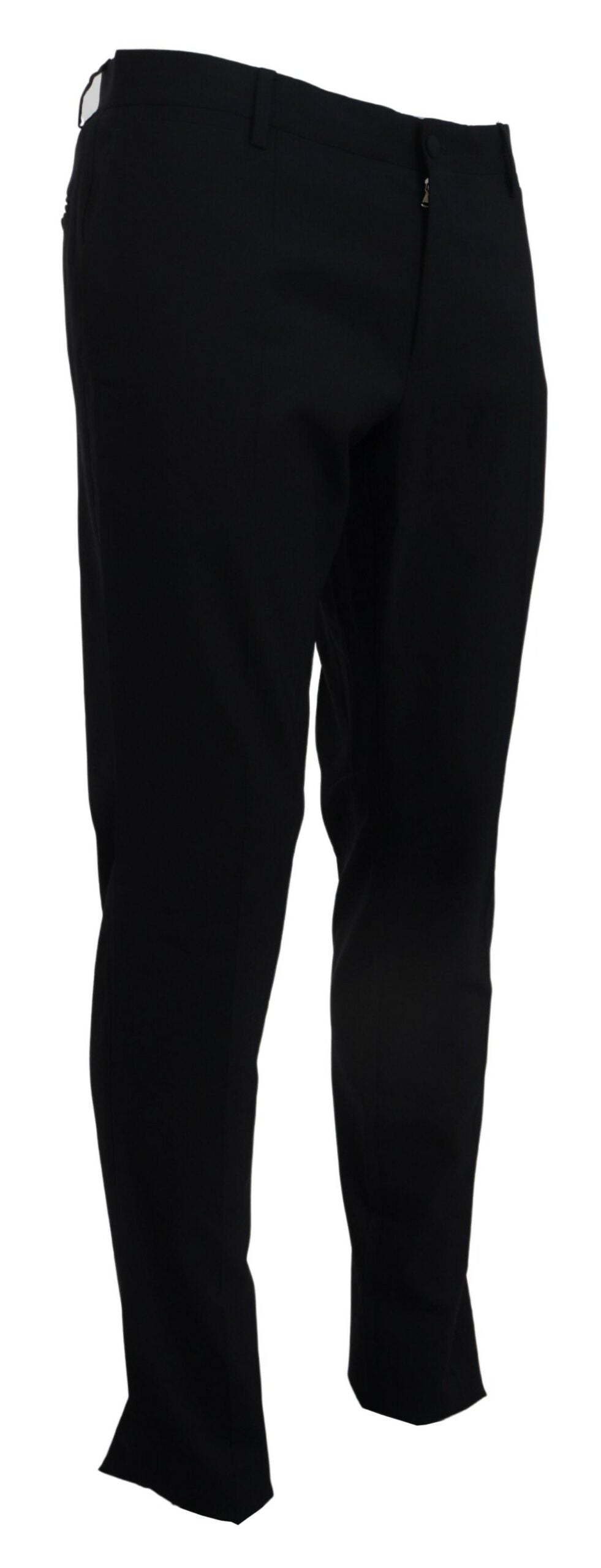 Dolce & Gabbana Blå Ull Stretchklänning Formell Slim Fit Byxa