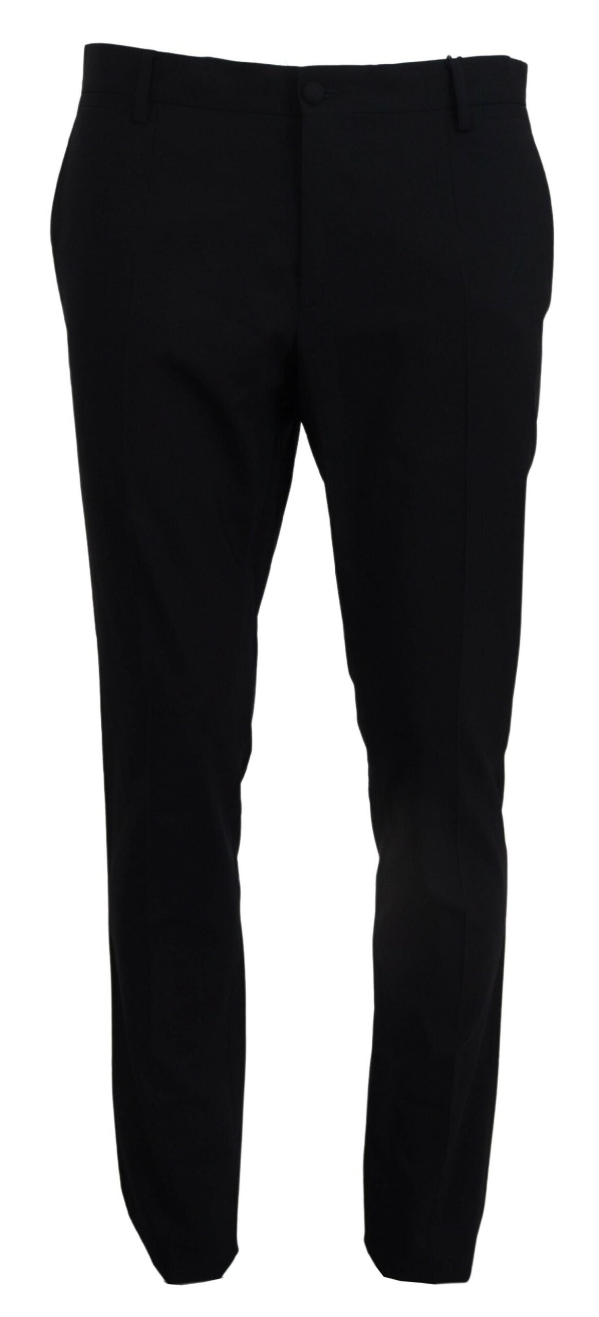 Dolce & Gabbana Blå Ull Stretchklänning Formell Slim Fit Byxa