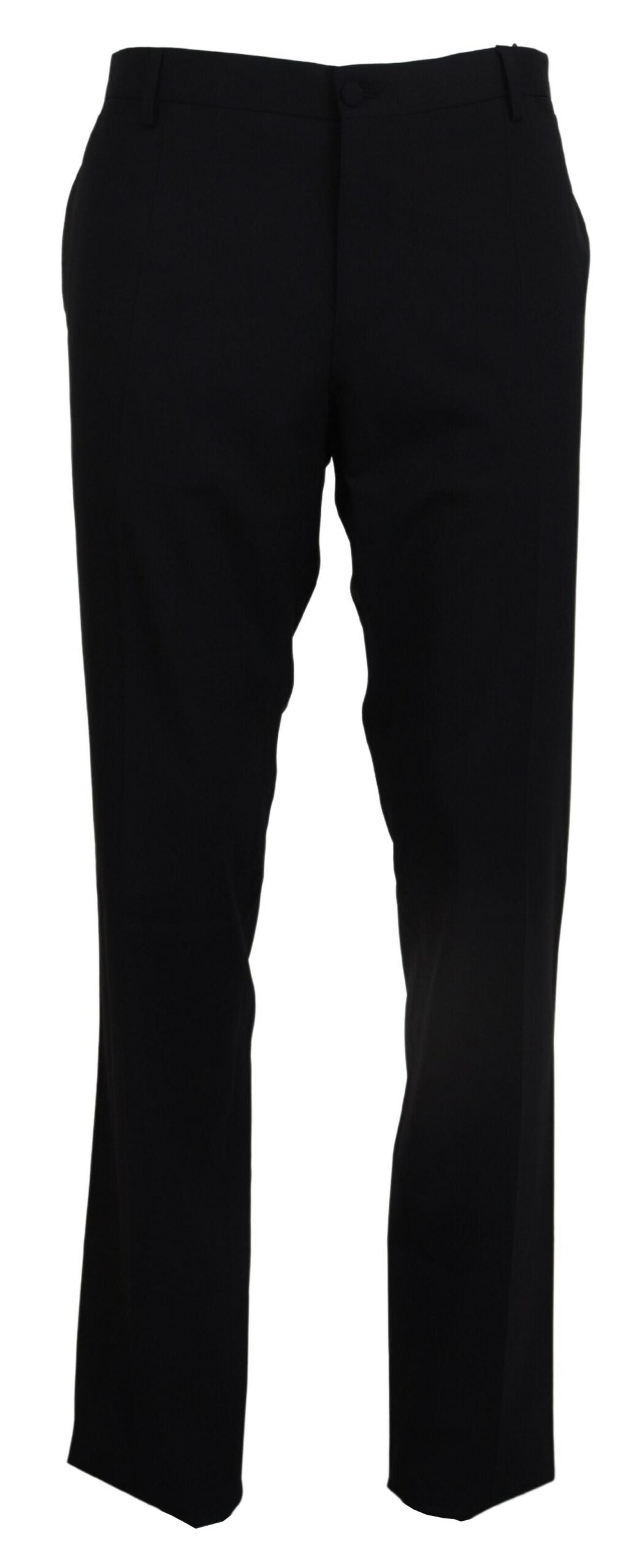 Dolce & Gabbana Svart ullklänning i stretchig ull, smal passform, byxor