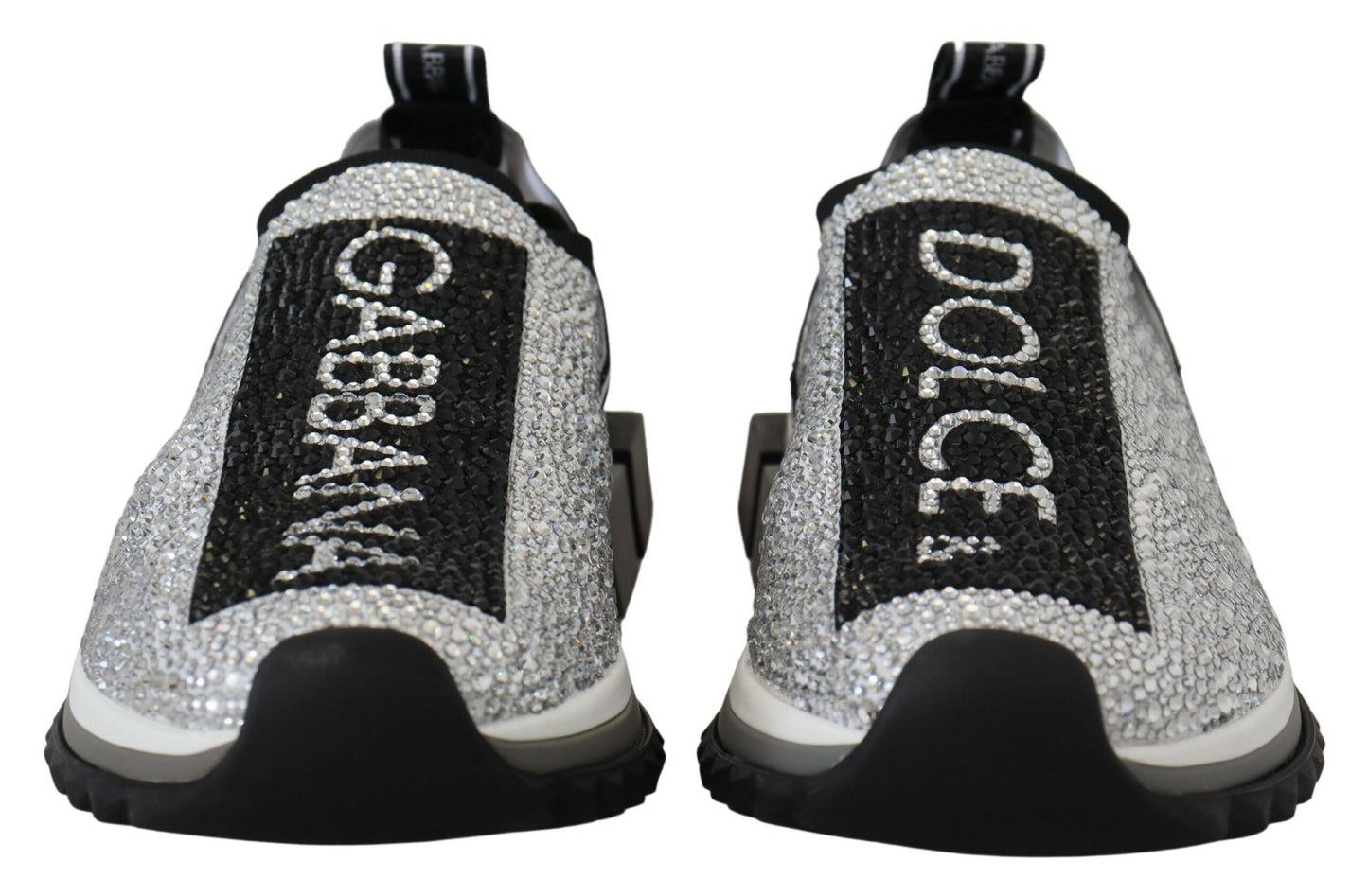 Dolce & Gabbana Silver Strass Sorrento Sneakers Skor