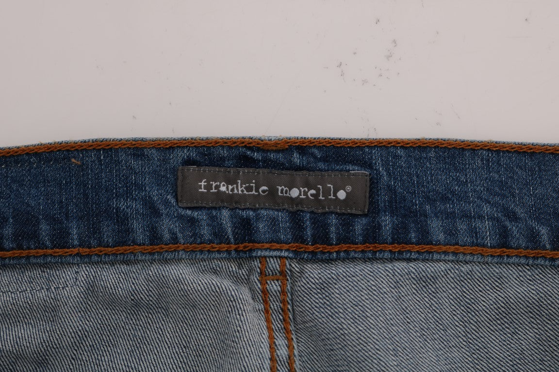Frankie Morello Blåvaskede Slim Fit Jeans i Dunfermile med revnede detaljer