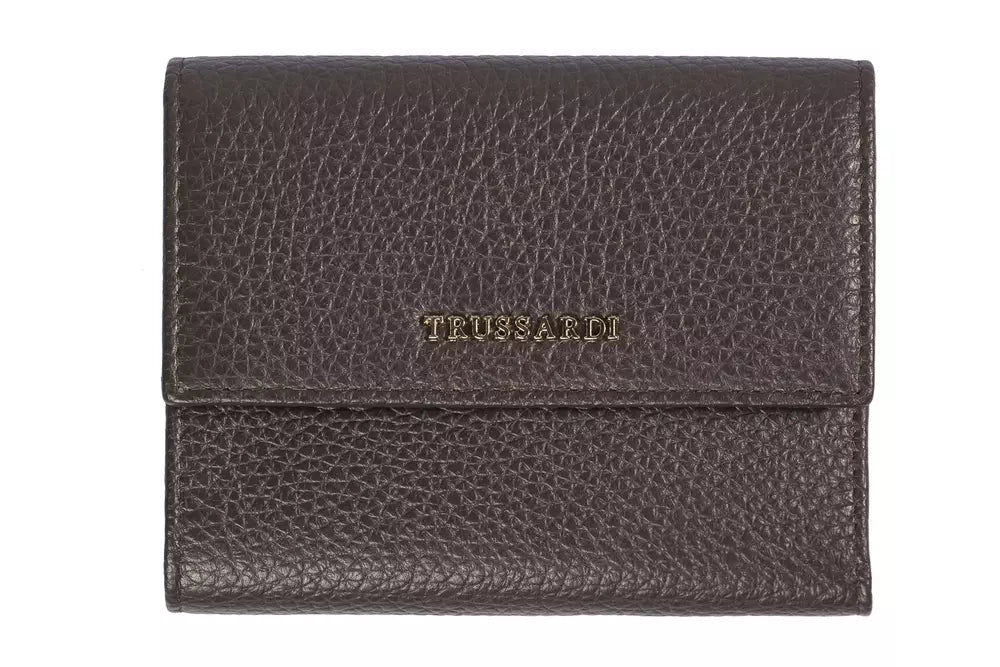 Trussardi brun läderplånbok för kvinnor