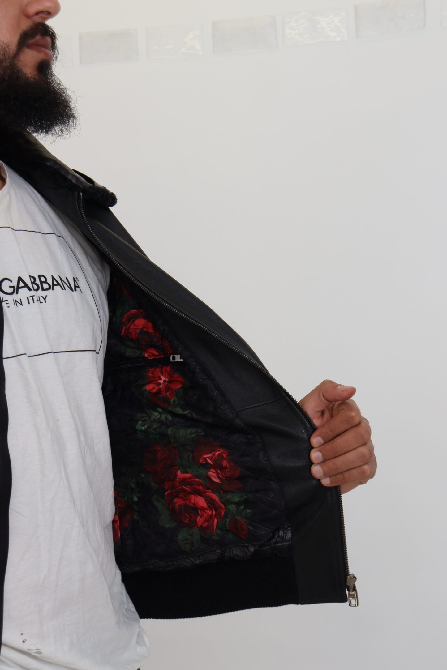 Dolce & Gabbana Svart Lammskinnsjacka Herrjacka