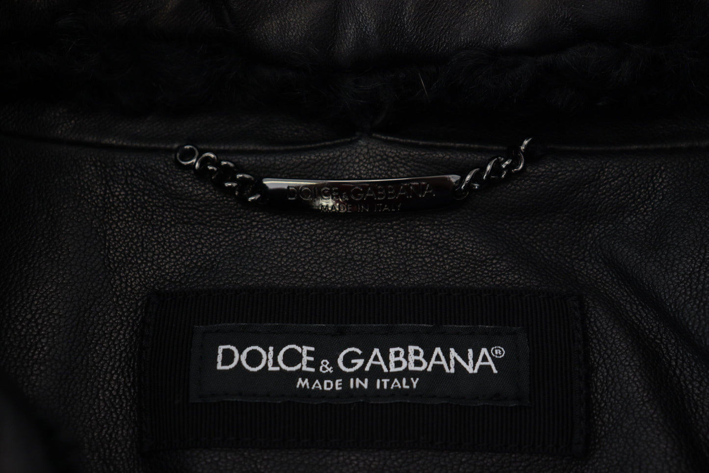 Dolce & Gabbana Svart Lammskinnsjacka Herrjacka
