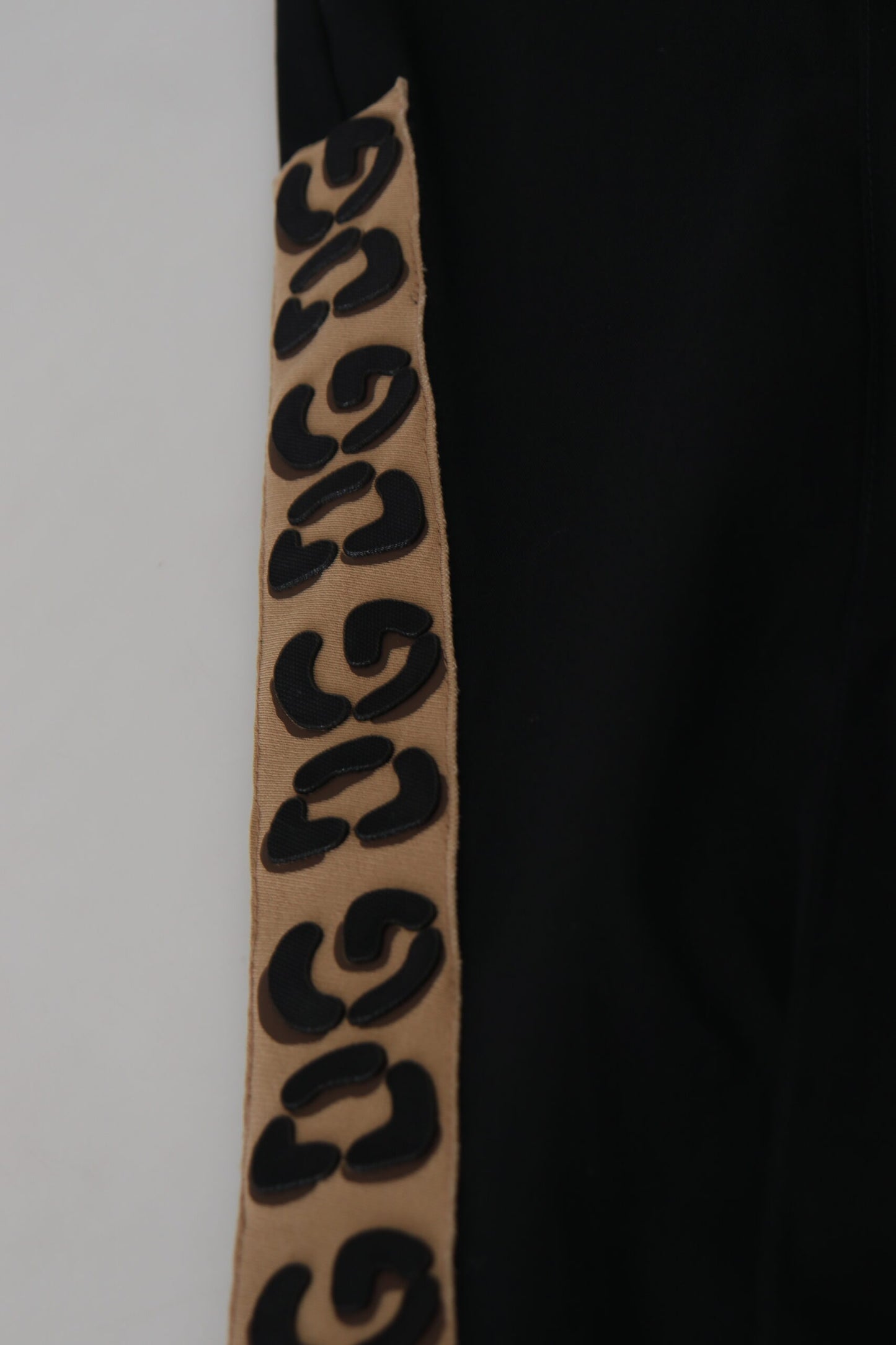 Dolce & Gabbana svarta bomullsbyxor med resår i midjan och DG-logotyp