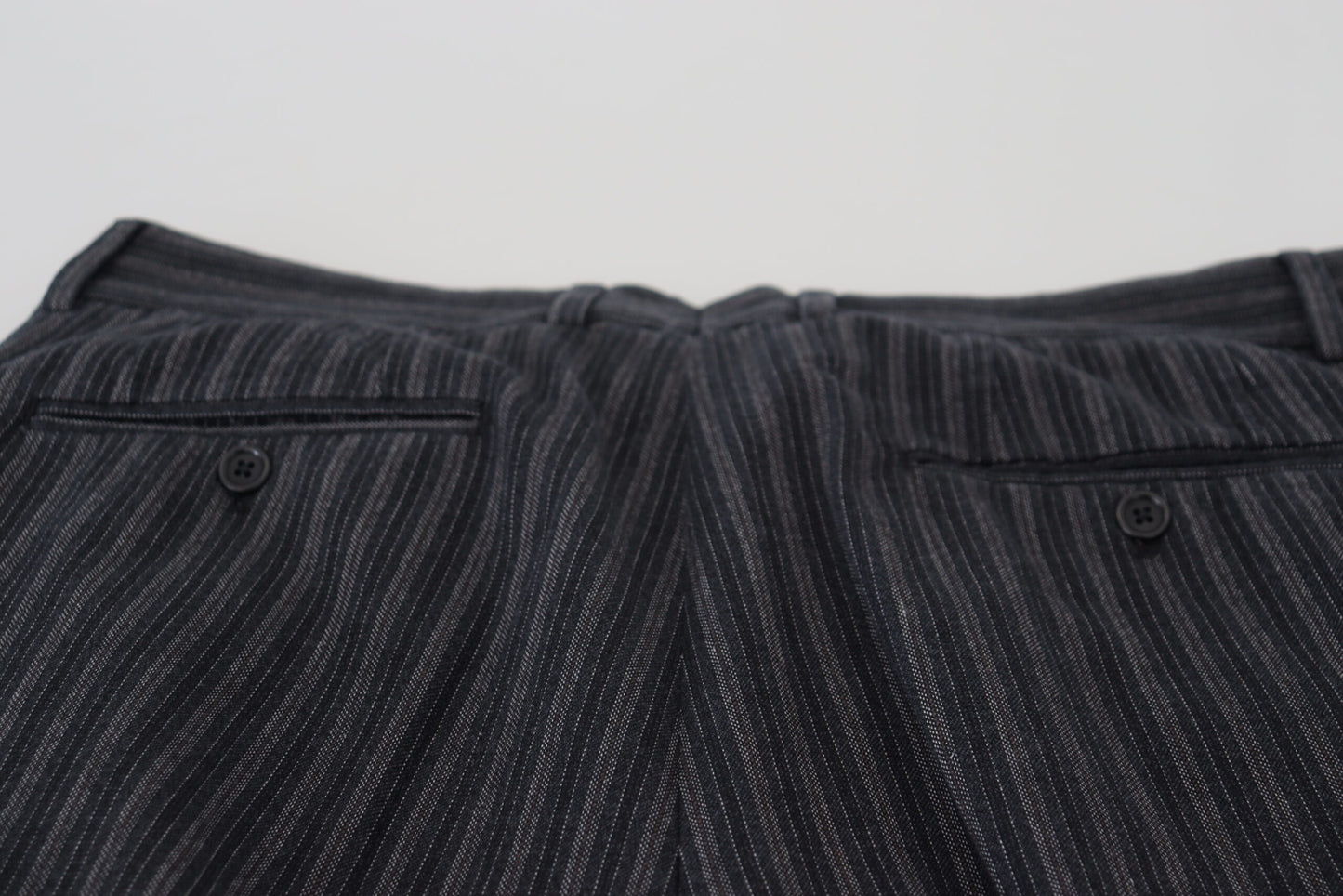 Dolce & Gabbana Mörkgrå Randiga Chino Klänningbyxor