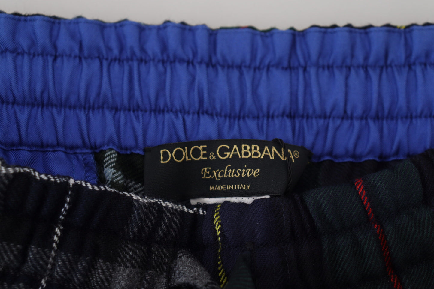 Dolce & Gabbana Flerfärgade Rutiga Ull Herr Joggingbyxor