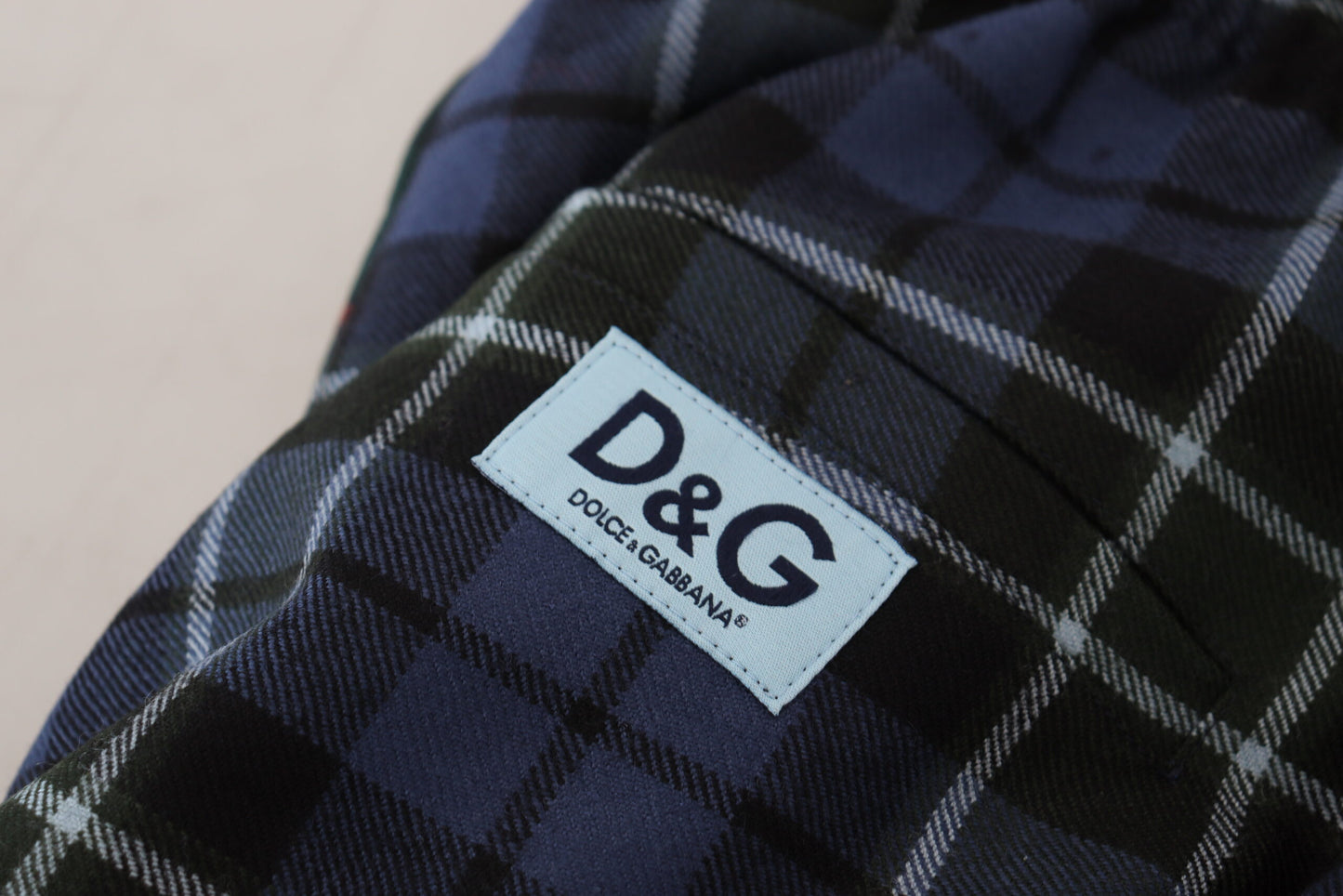 Dolce & Gabbana Flerfärgade Rutiga Ull Herr Joggingbyxor