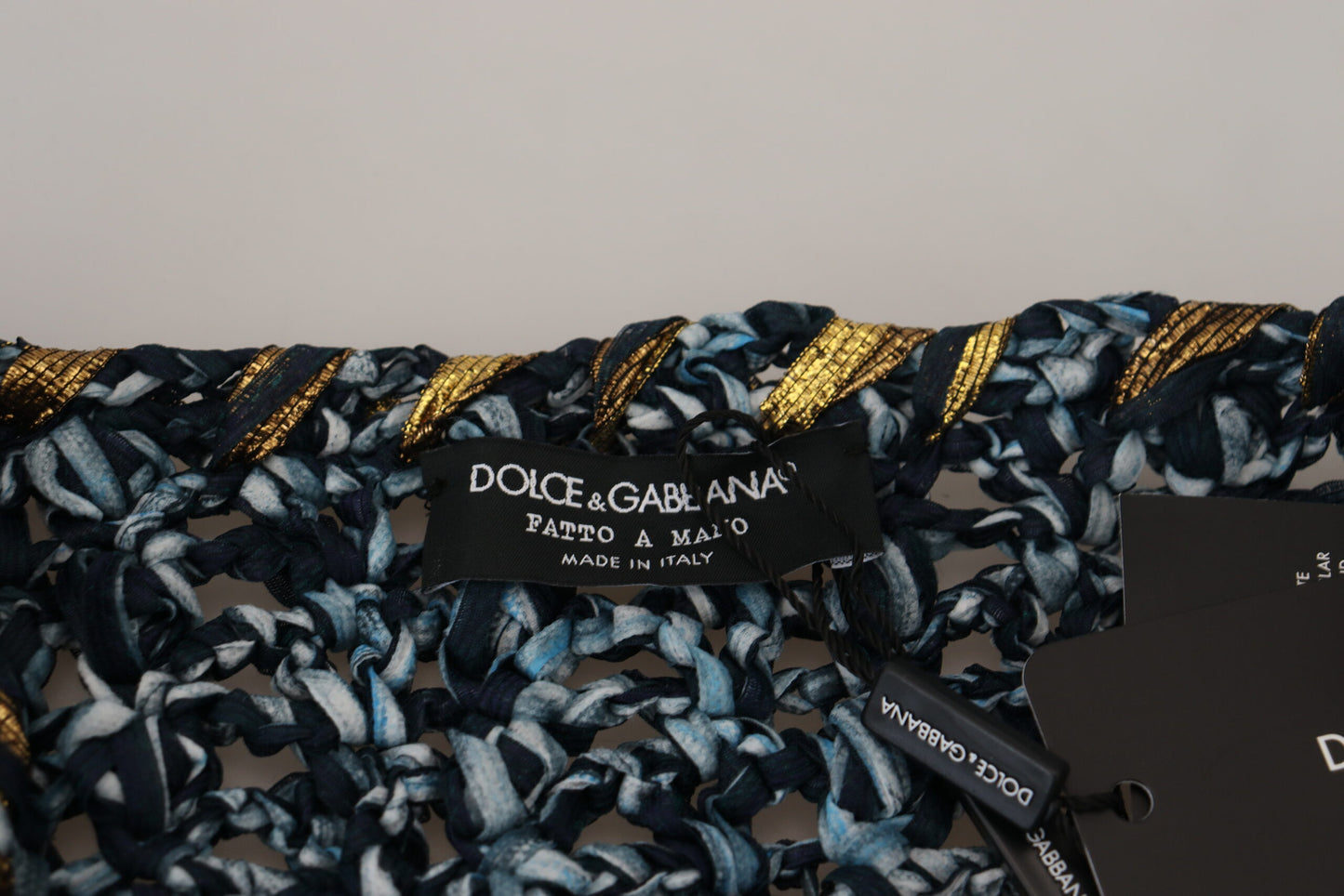 Dolce & Gabbana kofta med blå knapp Fatto A Mano-tröja