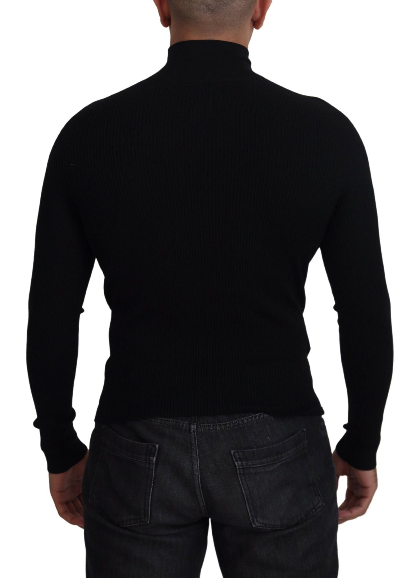 Dolce & Gabbana Svart Halv Dragkedja Polotröja