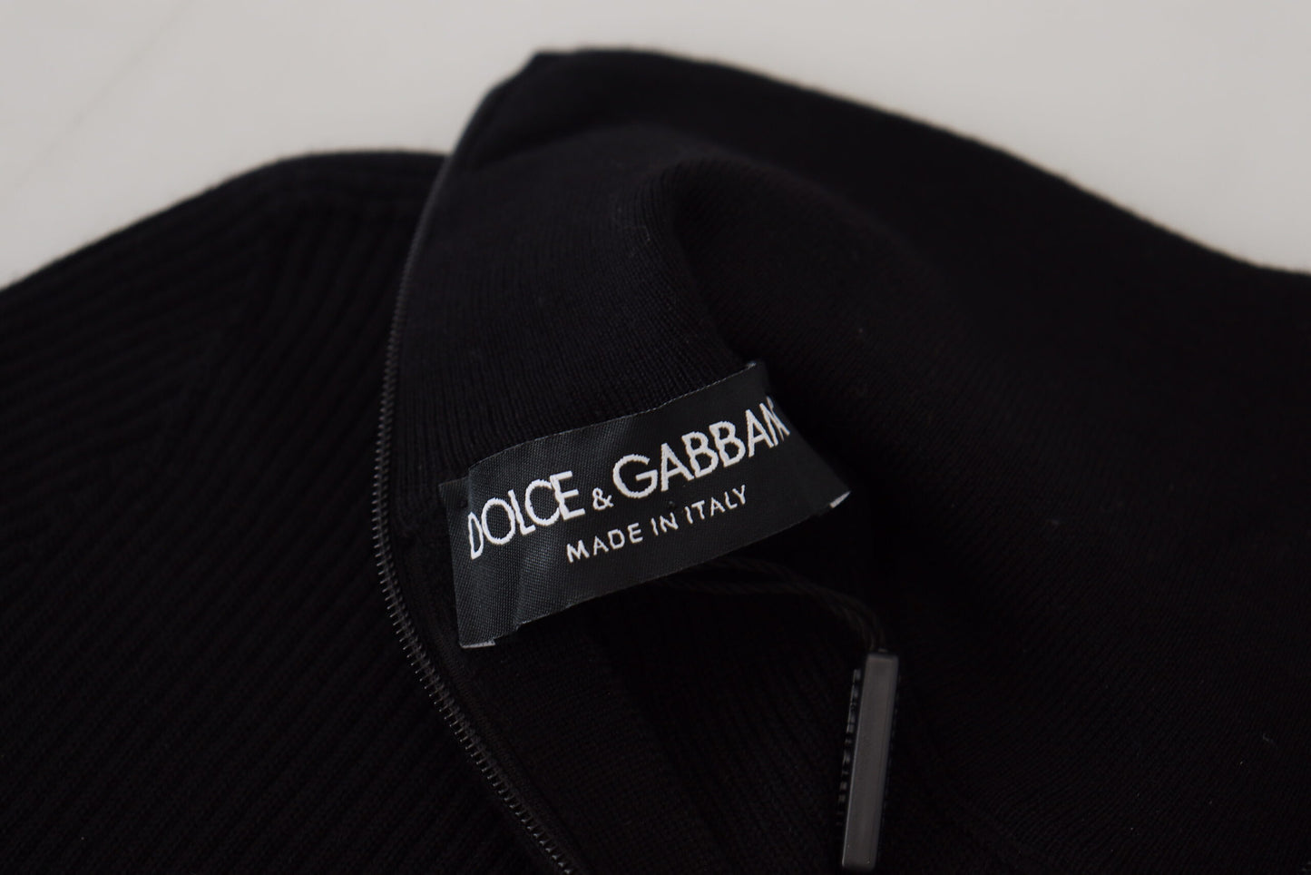 Dolce & Gabbana Svart Halv Dragkedja Polotröja