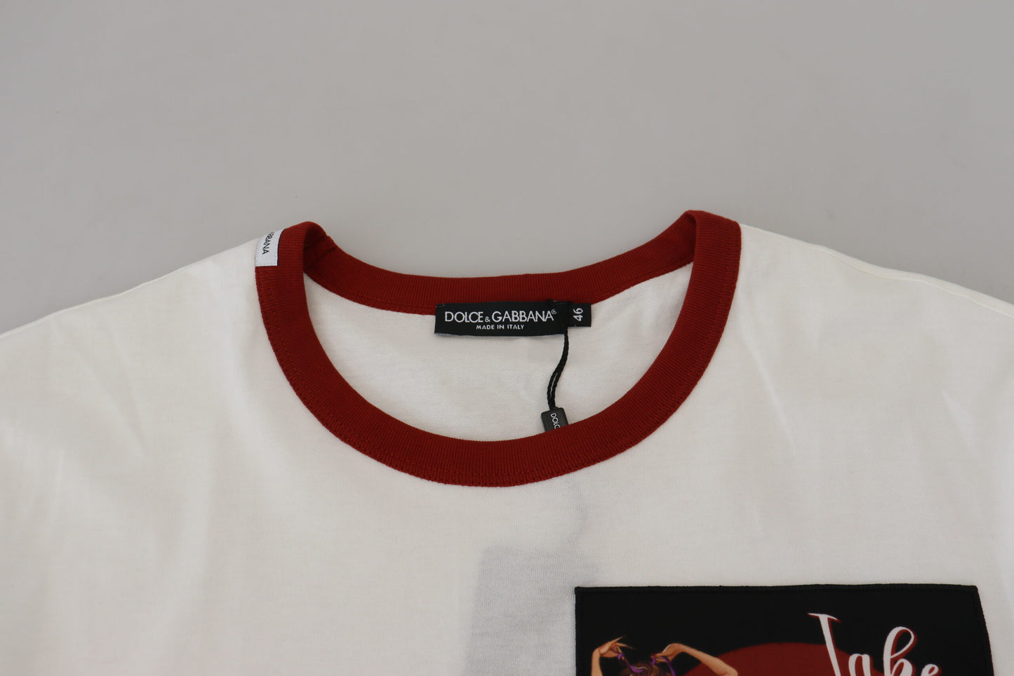 Dolce & Gabbana bomull hvit logotrykk rund hals t-skjorte