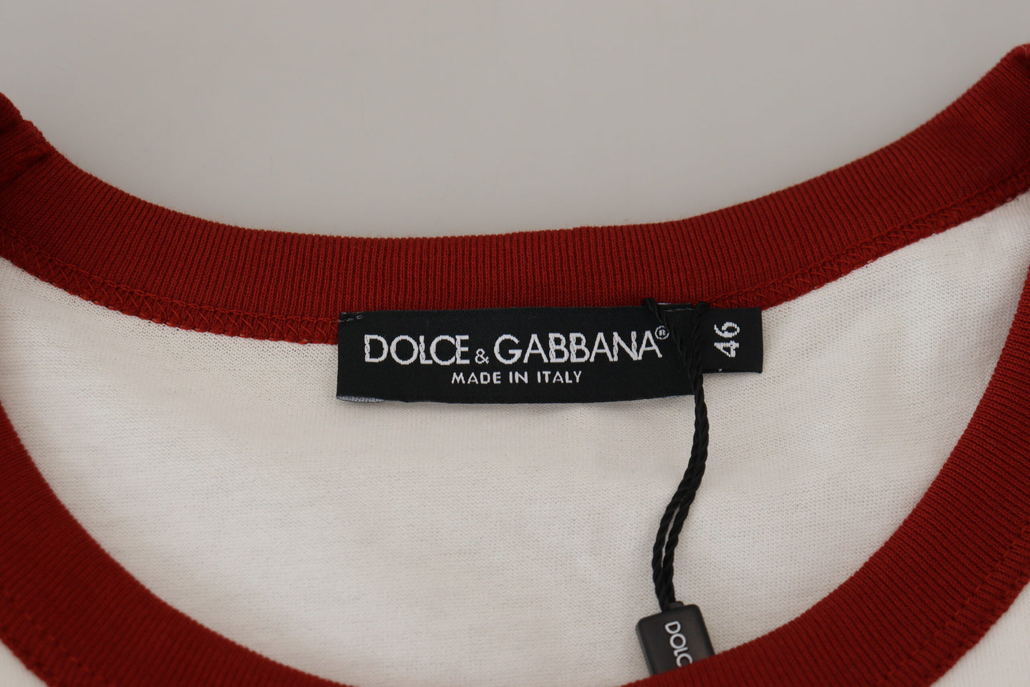 Dolce & Gabbana bomull hvit logotrykk rund hals t-skjorte