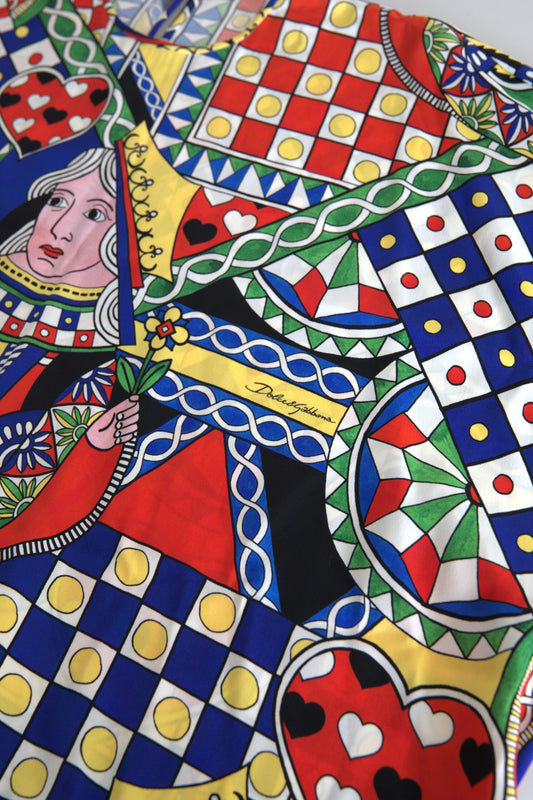 Dolce & Gabbana Flerfarget Trykt Langermet Bluse Topp