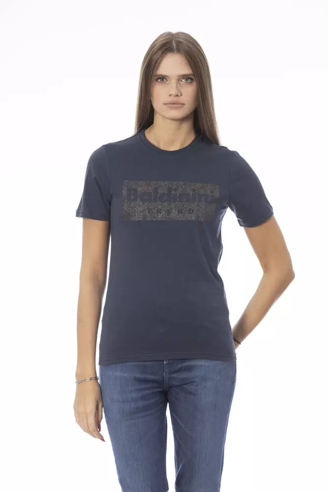 Baldinini Trend Blå Bomull Dam T-shirt
