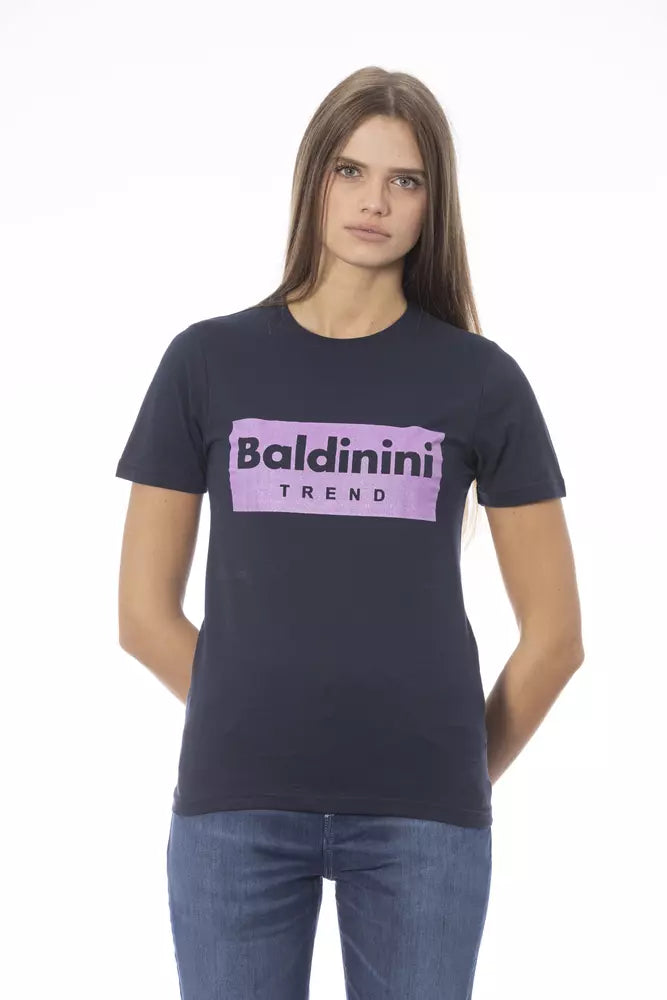 Baldinini Trend Blå Bomull Dam T-shirt