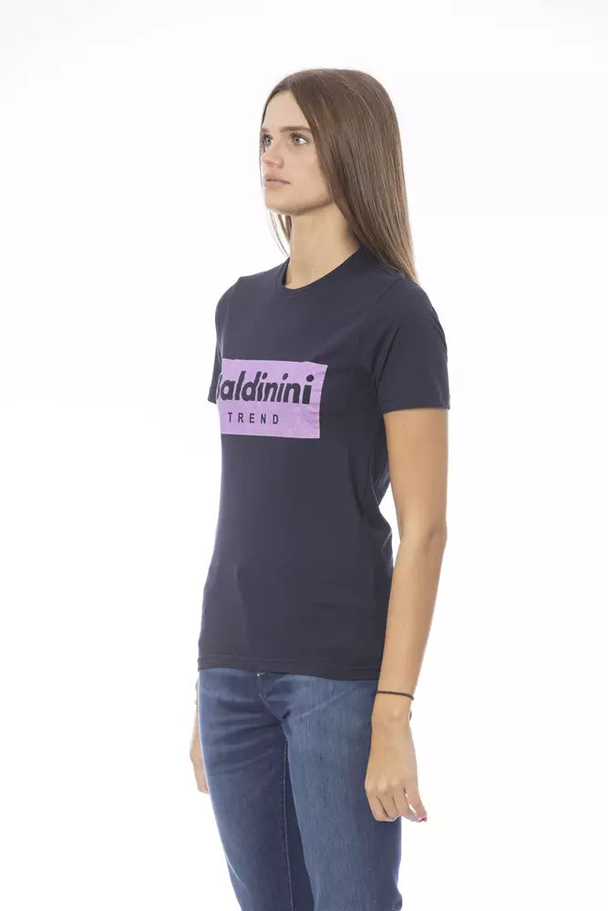 Baldinini Trend Blå Bomull Dam T-shirt