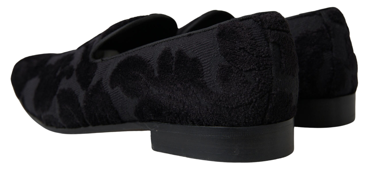 Dolce & Gabbana svarte brokadeloafers formelle sko