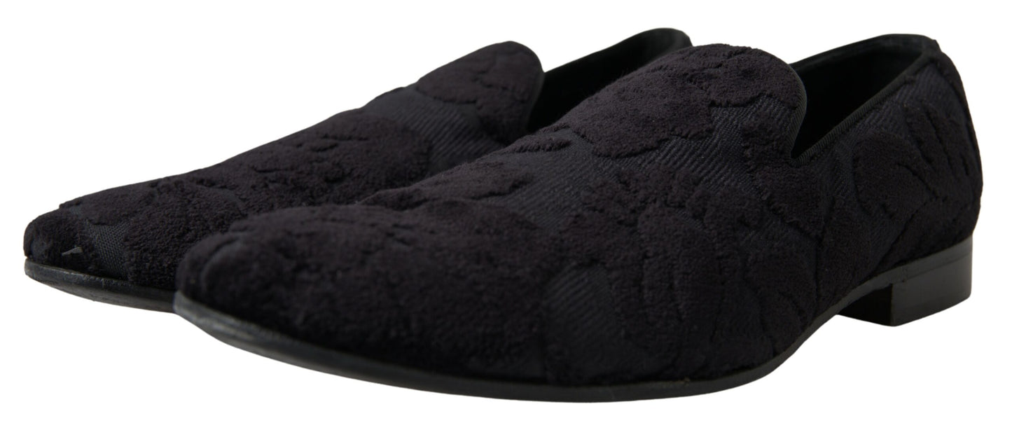 Dolce & Gabbana svarte brokadeloafers formelle sko