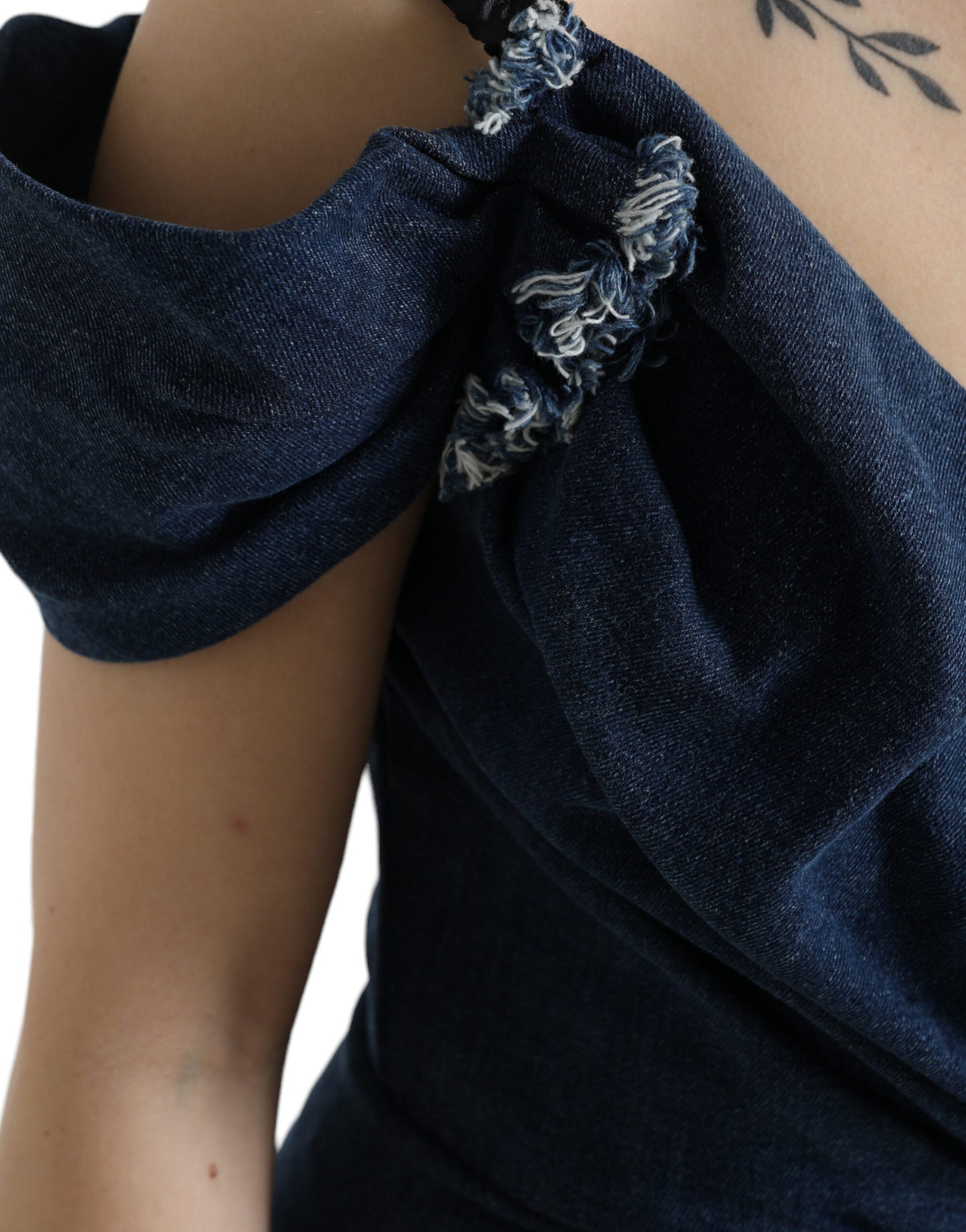 Dolce & Gabbana Blå Patchwork Tvåfärgad Denim Miniklänning
